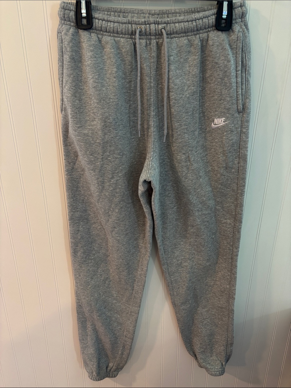 Nike Grey Fleece Joggers with White Swoosh